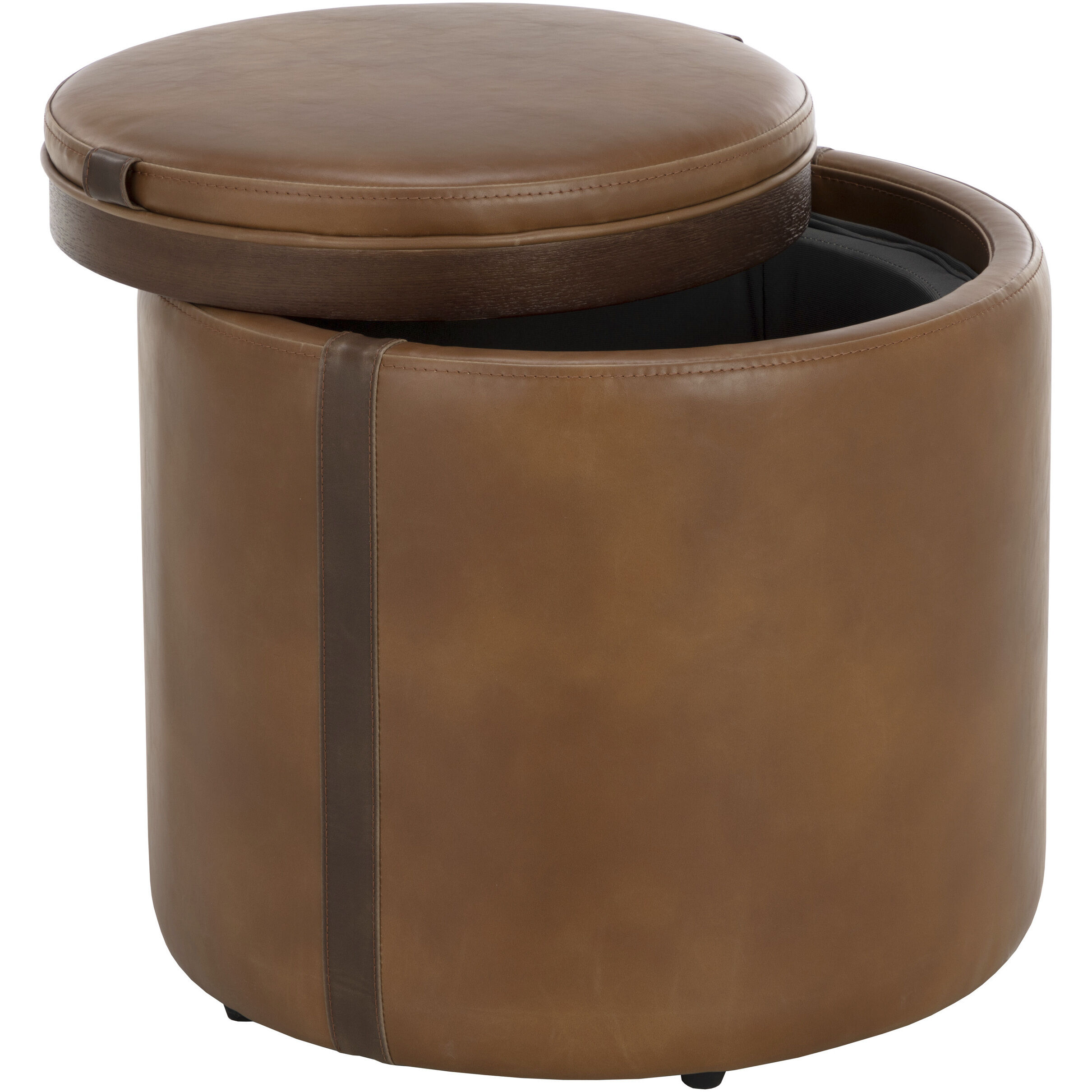 Borelli 17.75 inch Tobacco Tan / Autumn Chestnut Storage Ottoman